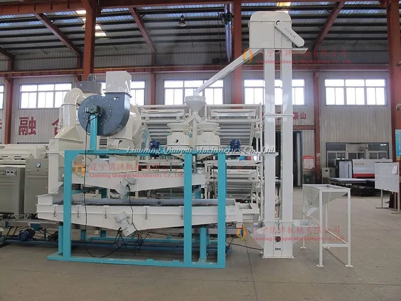 оборудование  шелушения и сепарации льна в Китае